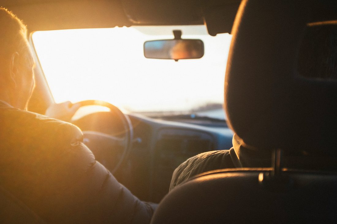 Driver at sunrise